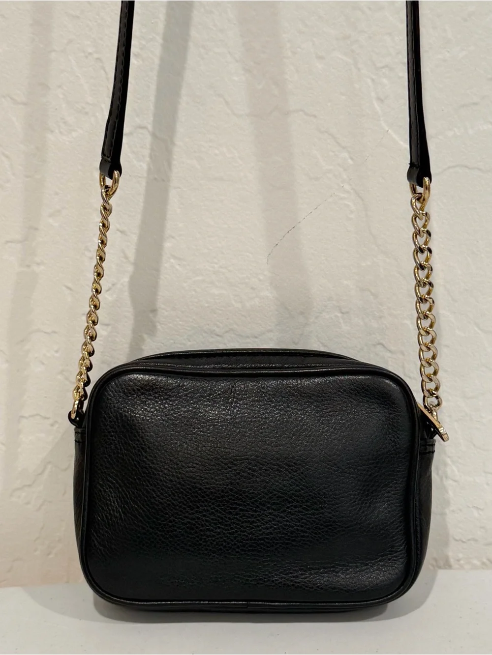 Michael Kors Black Pebbled Leather Mini Camera Crossbody Bag